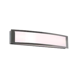 Woodbury 24.02 in. Chrome LED Bathroom Vanity Light Bar with Frosted Acrylic Shade