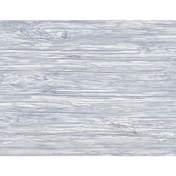 LILLIAN AUGUST Luxe Retreat Blue Mist Washed Shiplap Embossed Vinyl Unpasted Wallpaper Roll (60.75 sq. ft.)