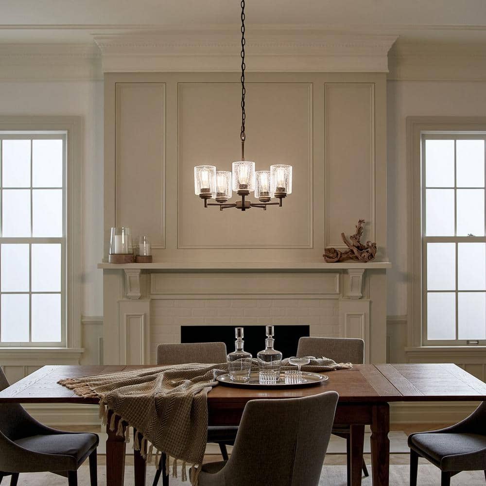 Winslow 5-Light Bronze Mini Chandelier with Clear Glass