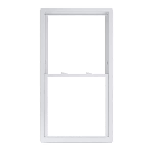American Craftsman 31.75 in. x 57.25 in. 50 Series White Double Hung Low-E Argon Glass Vinyl Replacement Window, Screen Incl