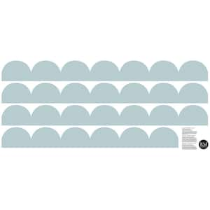 17.25 in. x 0.03 in. Blue Teal Peel and Stick Scallop Border Decal