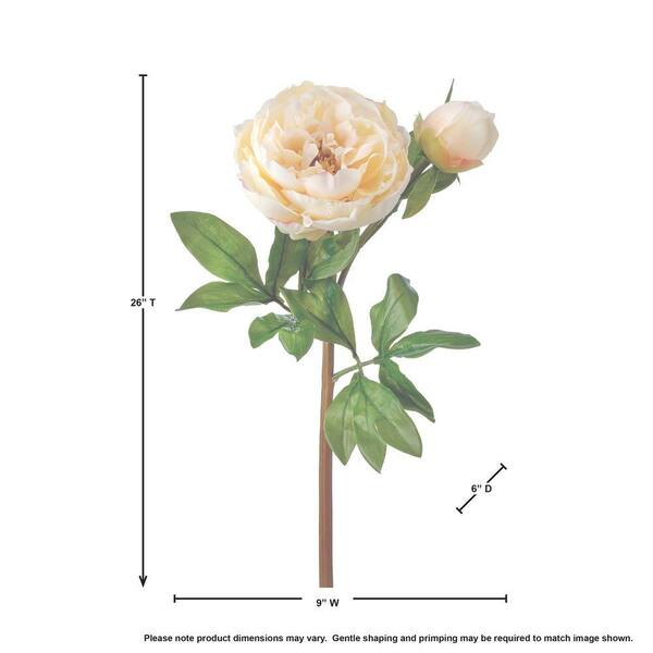 Regency International 26 in. Yellow Artificial Peony Flower
