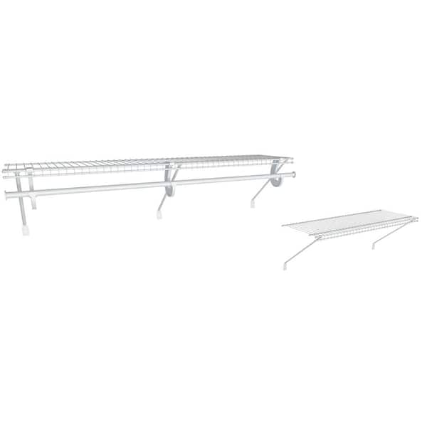 Superslide 12 in. D x 48 in. W x 36 in. H White Wire Fixed Mount Laundry Shelf Kit