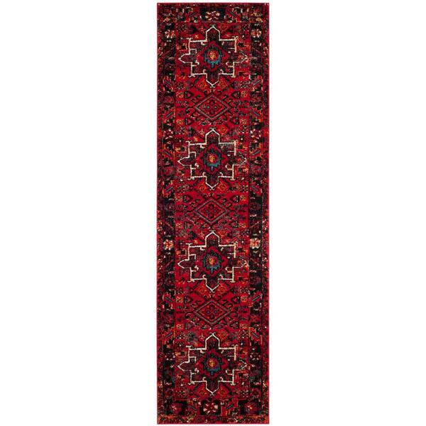 SAFAVIEH Vintage Hamadan Red/Multi 2 ft. x 20 ft. Floral Border Runner Rug