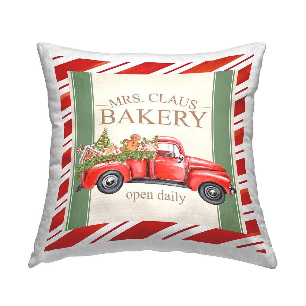 Mrs. Claus Bakery Christmas Pattern Red Striped Polyester 18in. X 18in. Throw Pillow price history on PriceWatchPro