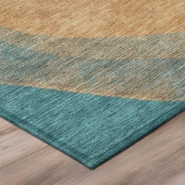 Chantille Machine Washable Indoor/Outdoor Abstract ACN3035 Teal 9 ft. x 12 ft. Area Rug