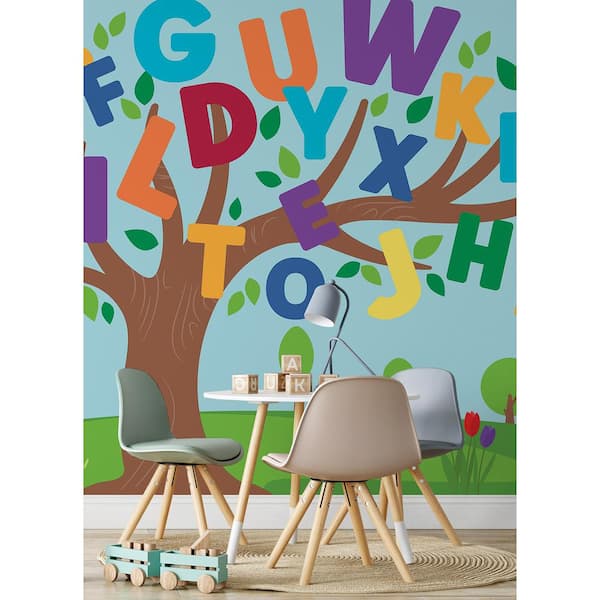 Nursery: All Blue Mural - Removable Wall Adhesive Wall Decal XL