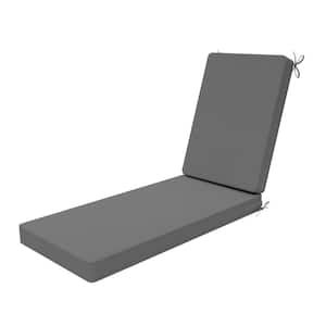 21 in. x 72 in. Outdoor Chaise Lounge Cushions for Patio Furniture, Water and Stain Resistant Cushion in Dark Gray