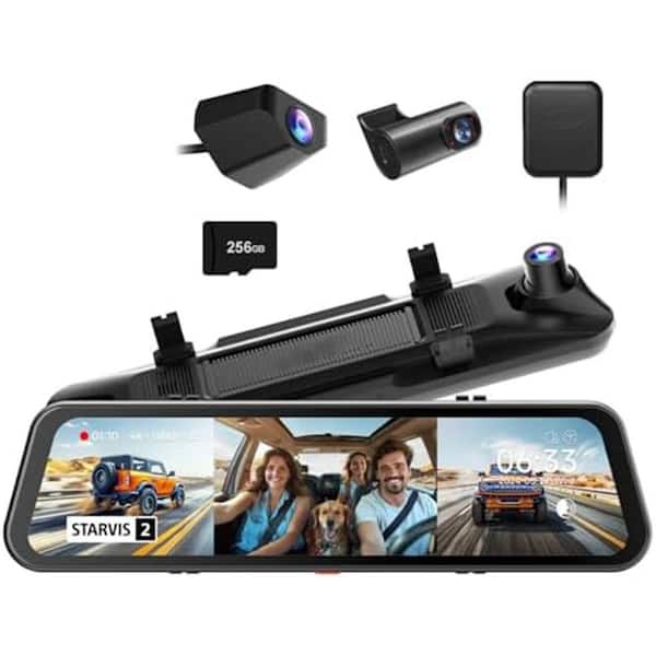 Tripro Cabin 3 Channel 4K Rear View Mirror Camera with Night Vision and WiFi