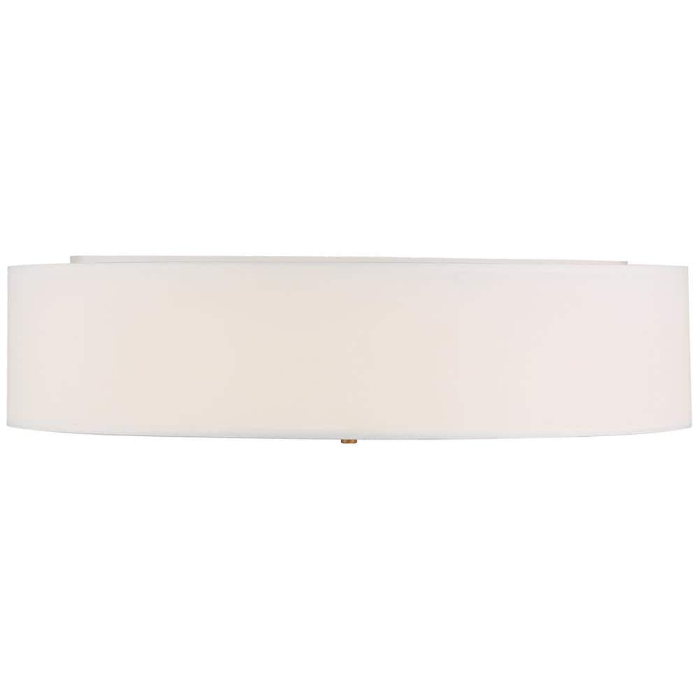 Transitional 24" Antique Brushed Brass LED Drum Flush Mount