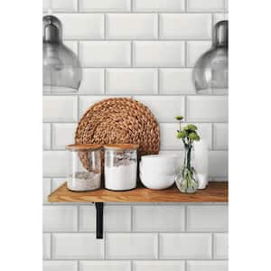 Large Faux Subway Tile 20.5 in. x 18 ft. Peel and Stick Wallpaper