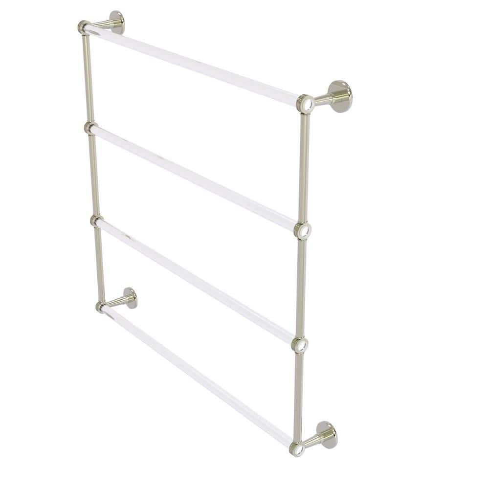 Clear Acrylic and Polished Nickel 4-Tier Wall Towel Bar