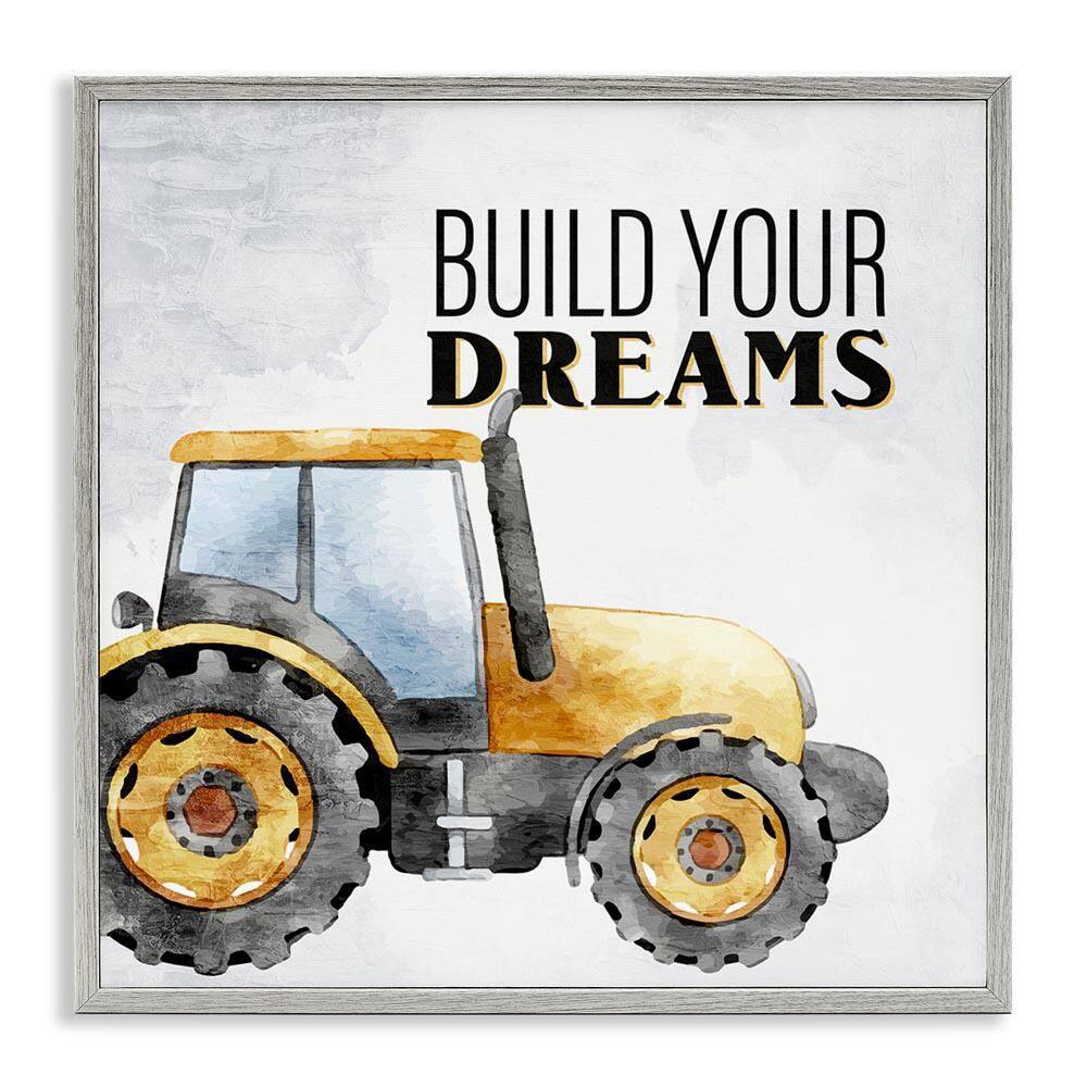 Build Your Dreams Phrase by Kim Allen Gray Framed Typography Giclee Art Print 17 in. x 17 in. price history on PriceWatchPro
