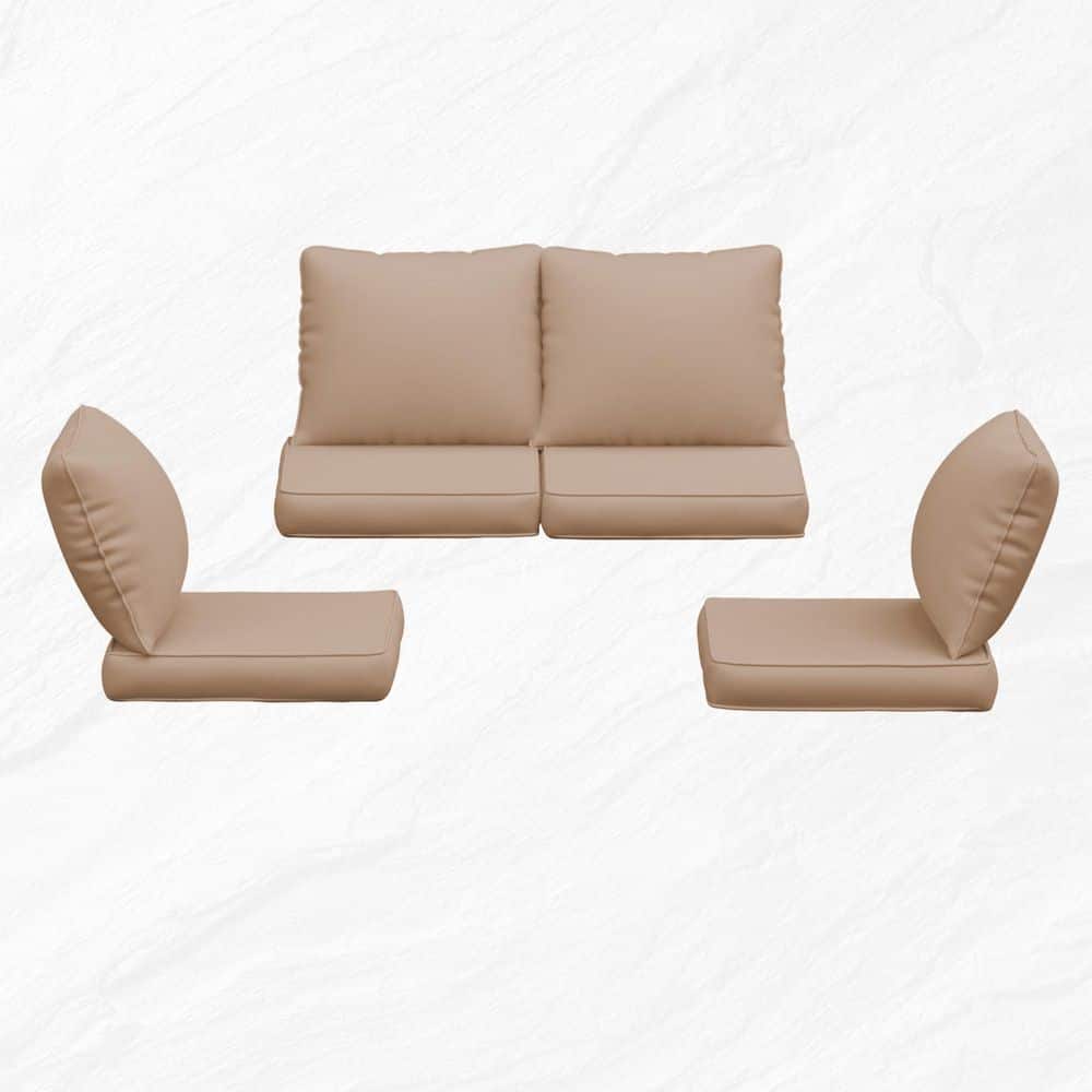 Outdoor 4 in. Thick Replacement Beige Cushion Set - 4 Seat Cushions, 4-Back Cushions price history on PriceWatchPro
