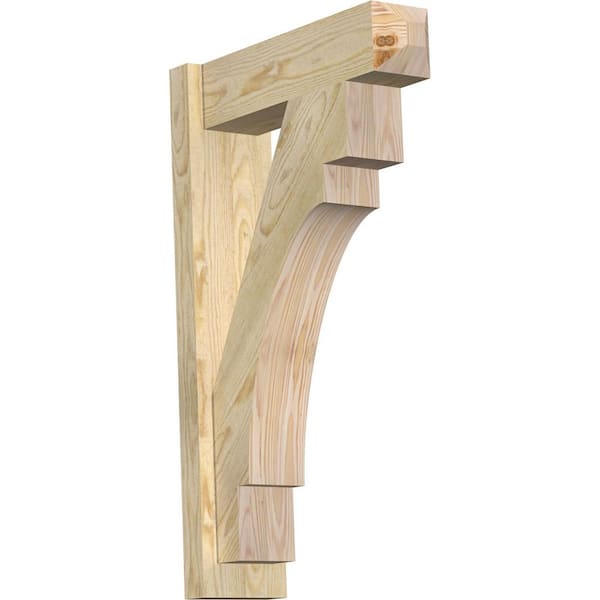 Ekena Millwork 6 in. x 32 in. x 20 in. Douglas Fir Merced Craftsman Rough Sawn Outlooker