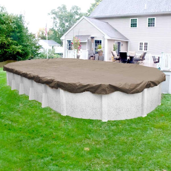 Pool Mate Sandstone 12 ft. x 18 ft. Oval Sand Solid Above