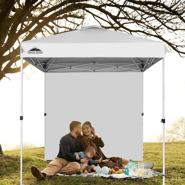 EAGLE PEAK 6.6 ft. x 6.6 ft. Outdoor Portable Pop Up Canopy Tent Removable Sidewall