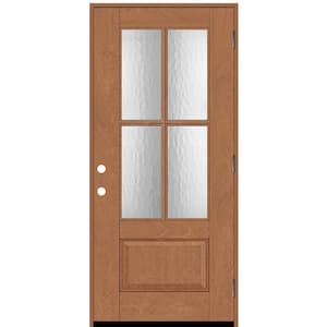 Regency 36 in. x 80 in. 3/4 Lite 4 SDL Oasis Decorative Glass LHOS Prefinished Autumnwatch Fiberglass Prehung Front Door