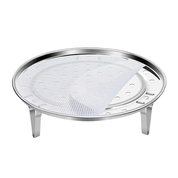 Round Series 1pcs Stainless Steel Silver Finish Food Steamer Basket with Silicone Liners for Vegetables Seafood