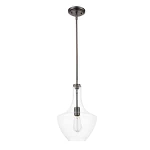 Sienna 1-Light Modern Bronze Pendant with Clear Glass Shade