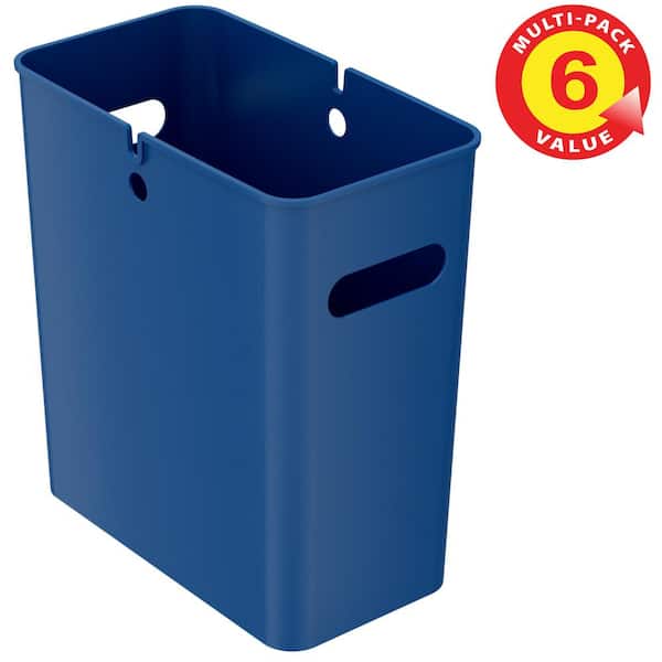iTouchless 4.2 Gal. Wastebasket 6-Pack, 16L Plastic Trash Can Garbage Bin Storage Container for Home Office Bathroom Kitchen Blue