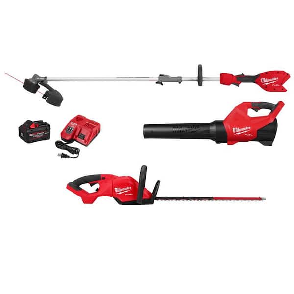 M18 FUEL 18V 16 in. Brushless Cordless QUIK-LOK String Trimmer/Blower 8.0 Ah FORGE Combo Kit w/ 24 in. Hedge Trimmer