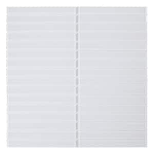 Magnolia Off White 11.89 in. x 11.89 in. x 5 mm Glass Peel and Stick Wall Mosaic Tile (5.88 sq. ft./Pack)