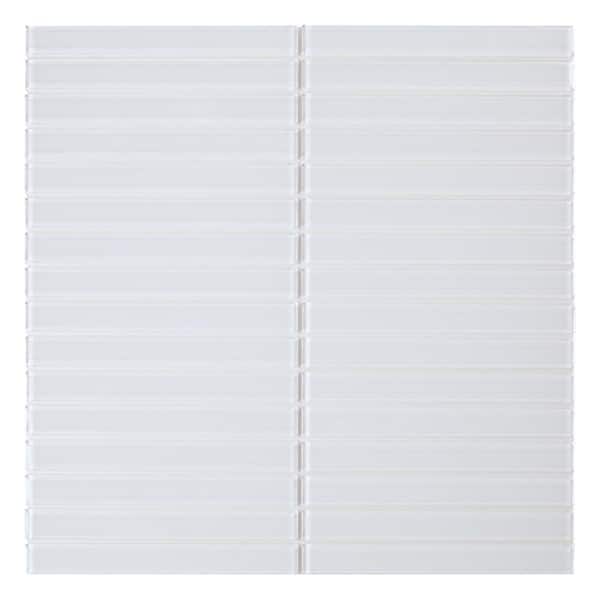 SpeedTiles Take Home Sample - Magnolia Off White 4 in. x 4 in. Glass Peel and Stick Wall Mosaic Tile (0.11 Sq. Ft./Each)