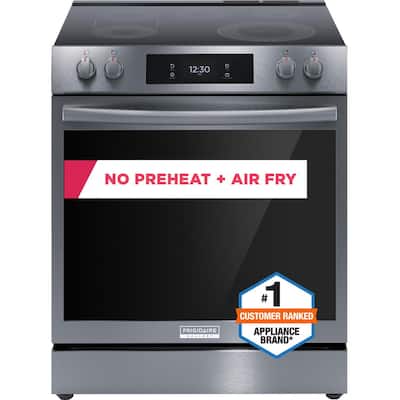 Gallery 30 in. 6.2 cu. ft. 5 Burner Element Slide-In Electric Range w/ Total Convection & Air Fry, Black Stainless Steel