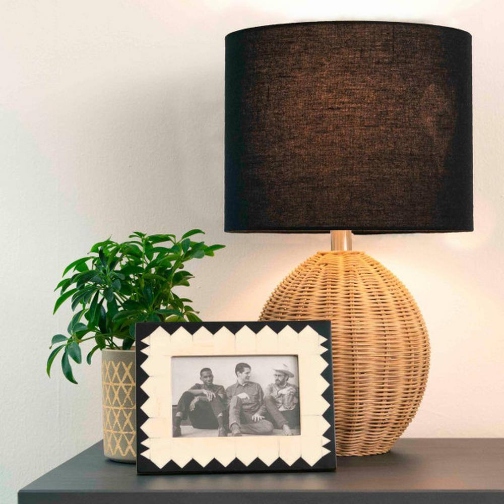 Ivory and Black Geometric Wood Picture Frames Set of 2