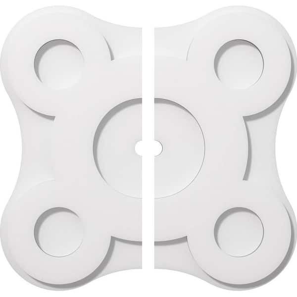 Ekena Millwork 1 in. P X 6-1/4 in. C X 18 in. OD X 1 in. ID Luna Architectural Grade PVC Contemporary Ceiling Medallion, Two Piece