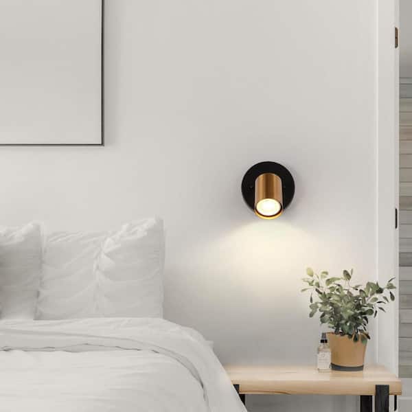 Sharre 1-Light Brass Gold Adjustable Modern Industrial Black Wall Sconce Wall Light with Metal Shade