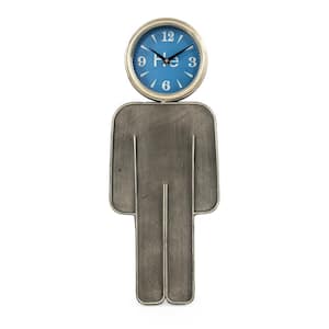 Blue Faced Boy Rustic Metal Contemporary Clock