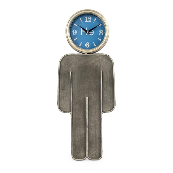 Zentique Blue Faced Boy Rustic Metal Contemporary Clock