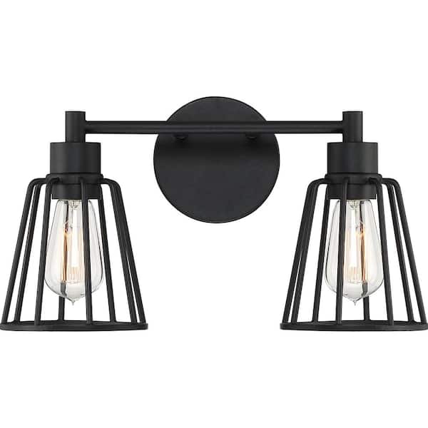 Quoizel Atticus 2-Light Earth Black Vanity Light