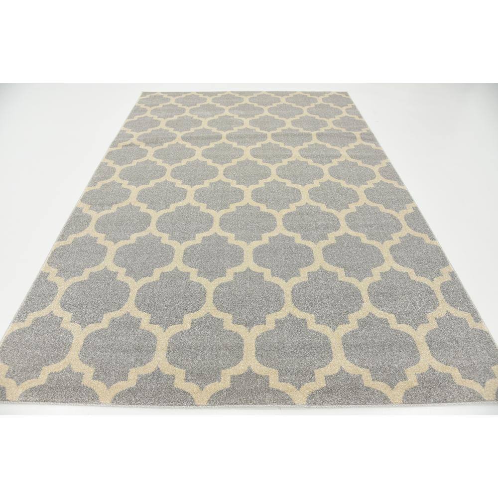 Light Grey 6' x 9' Synthetic Trellis Area Rug