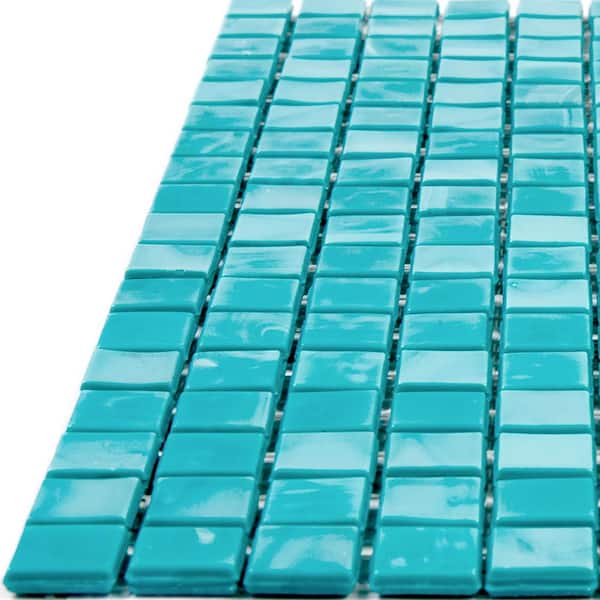 Apollo Tile Skosh Glossy Turqouise Green 11.6 in. x 11.6 in
