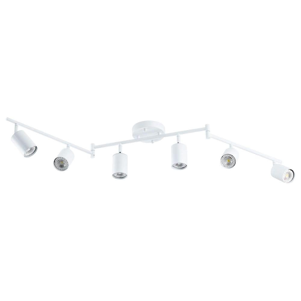 Matte White 4 ft. 6-Light Adjustable Track Lighting Fixture