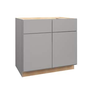 Hargrove 33 in. W x 24 in. D x 34.5 in. H Assembled Plywood Base Kitchen Cabinet in Veiled Gray with Soft Close