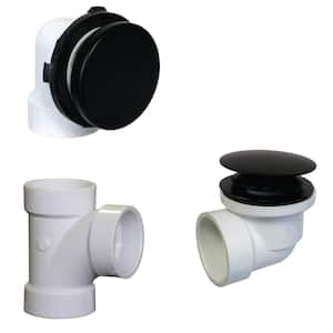 Sch. 40 PVC Plumbers Pack with Tip-Toe Bath Drain in Matte Black