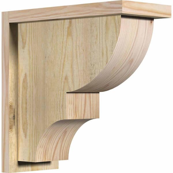 Ekena Millwork 6 in. x 14 in. x 14 in. Douglas Fir Ridgewood Rough Sawn Corbel with Backplate