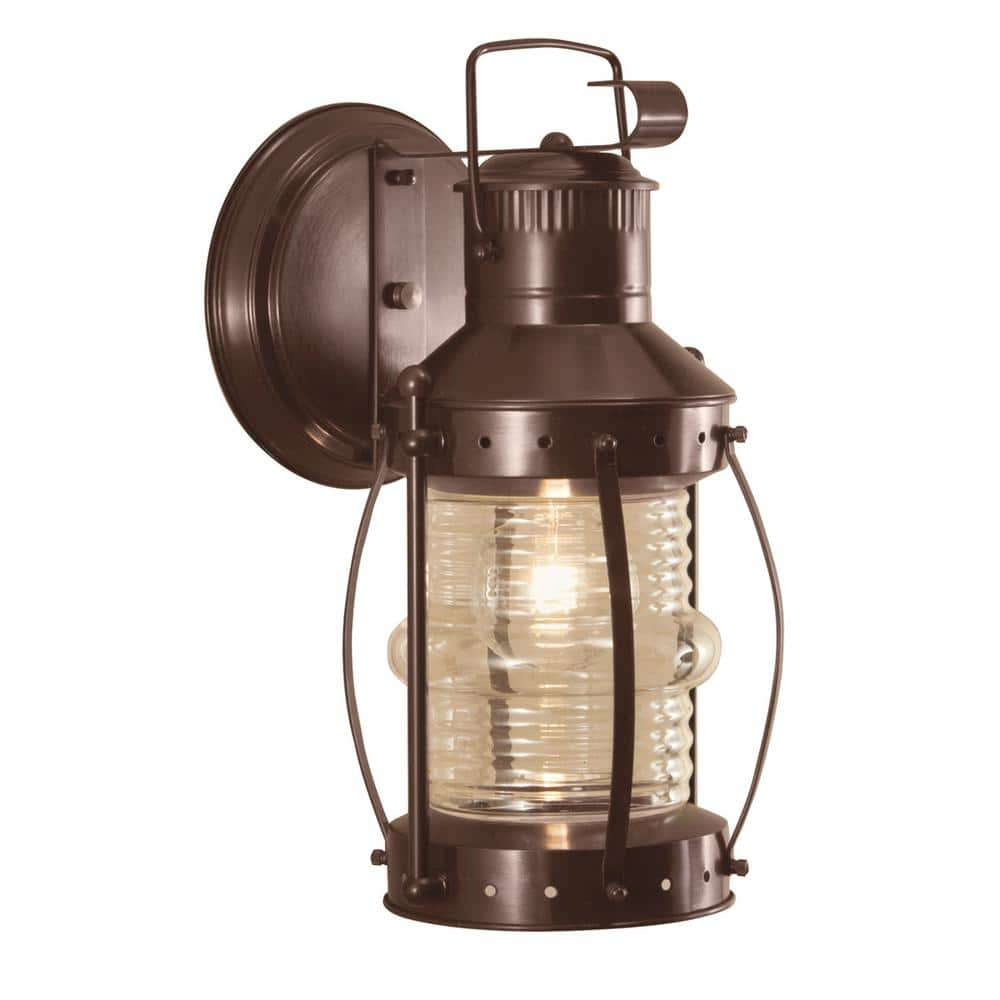 NORWELL Seafarer 1-Light Bronze Outdoor Wall Lantern Sconce 1105-BR-CL ...