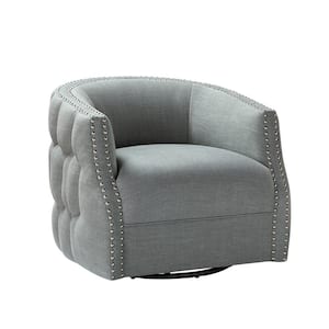 Alina Sage Mid Century Modern 360° Swivel Chair with Nailhead Trim Design