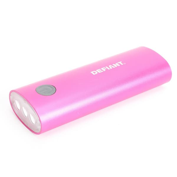 Defiant 2 Pack Rechargeable Flashlight And Power Bank Pink