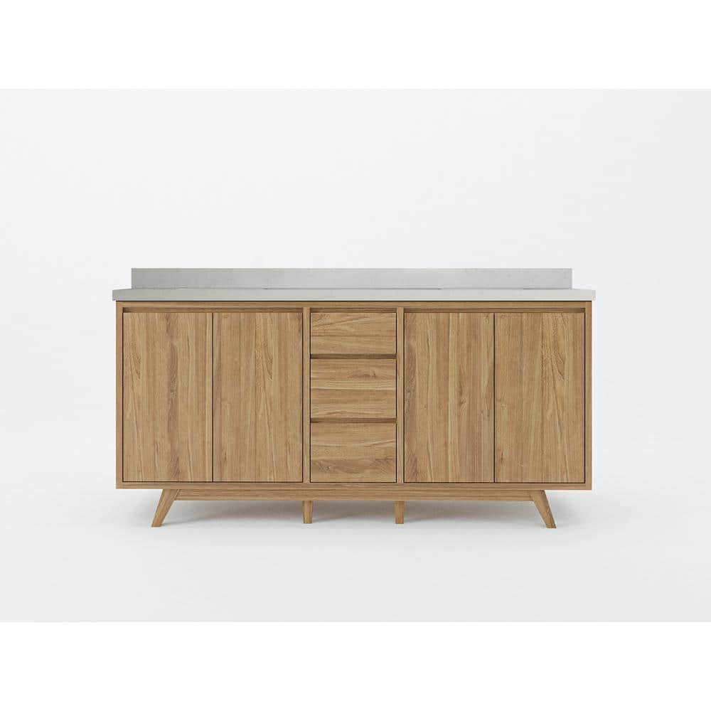 Madison Teak 72 in. W x 22 in. D x 36 in. H Double Sink Bath Vanity in Golden Teak with 2 in. Carrara Quartz Top price history on PriceWatchPro