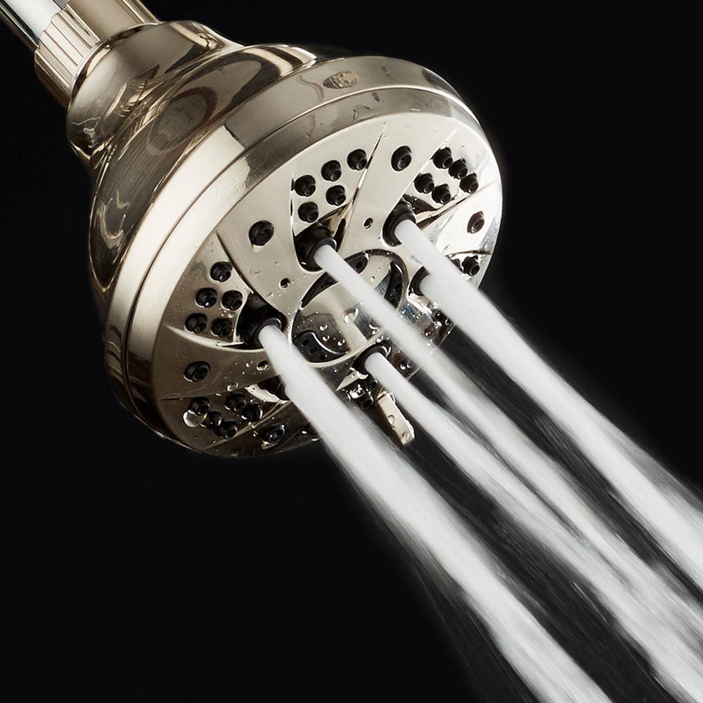 Brushed Nickel 6-Setting High Pressure Wall Mounted Shower Head
