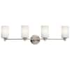 KICHLER Joelson 34 in. 4-Light Brushed Nickel Transitional Bathroom ...