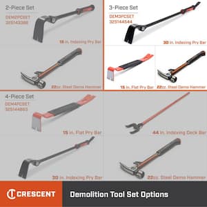 Demolition Hammer and Pry Bar Tool Set (3-Piece)