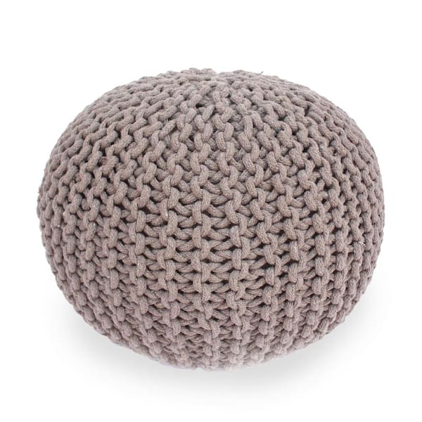Noble House Moro Brown Round Pouf