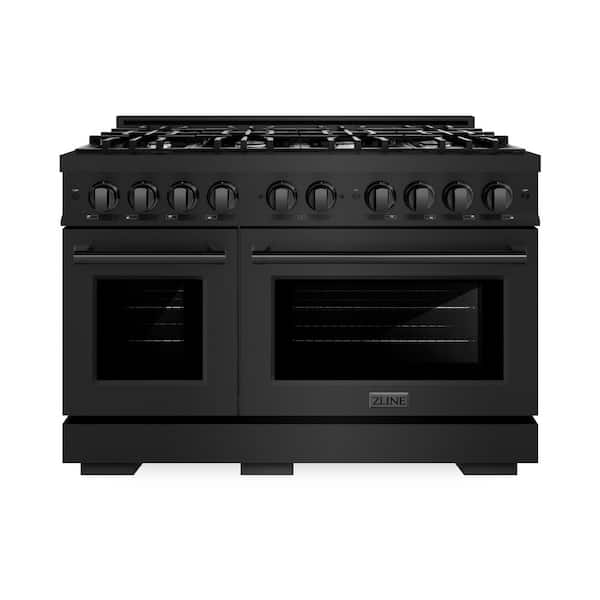 ZLINE Kitchen and Bath Select 48 in. 8-Burner Dual Fuel Range with Double Oven in Black Stainless Steel